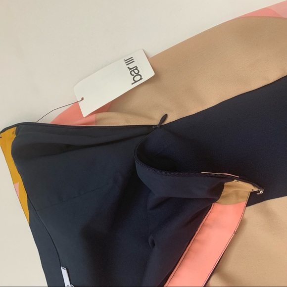 Bar III Color Block Trumpet Skirt High Low - Picture 4 of 5